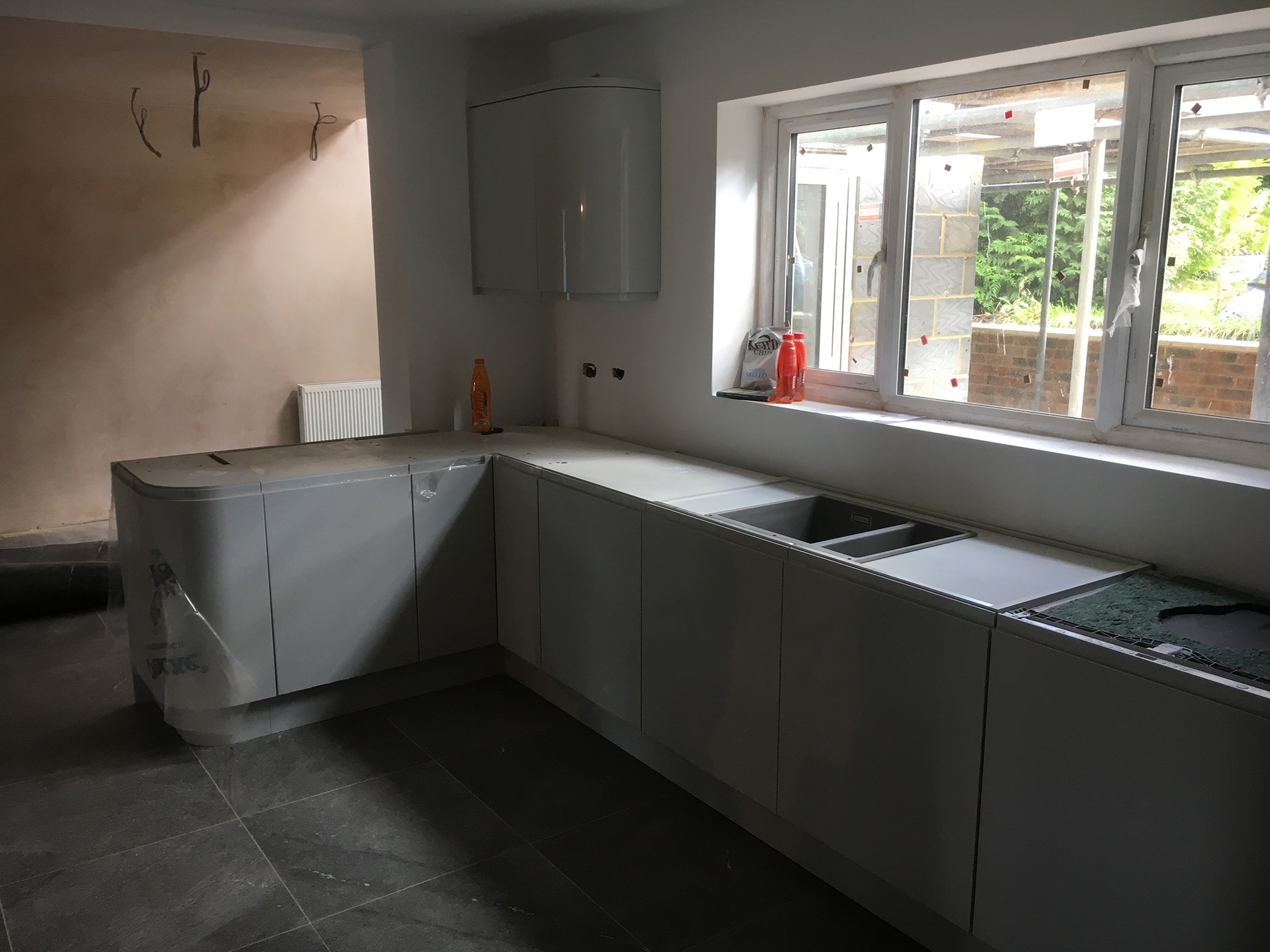 Kitchen worktop and splashback detail